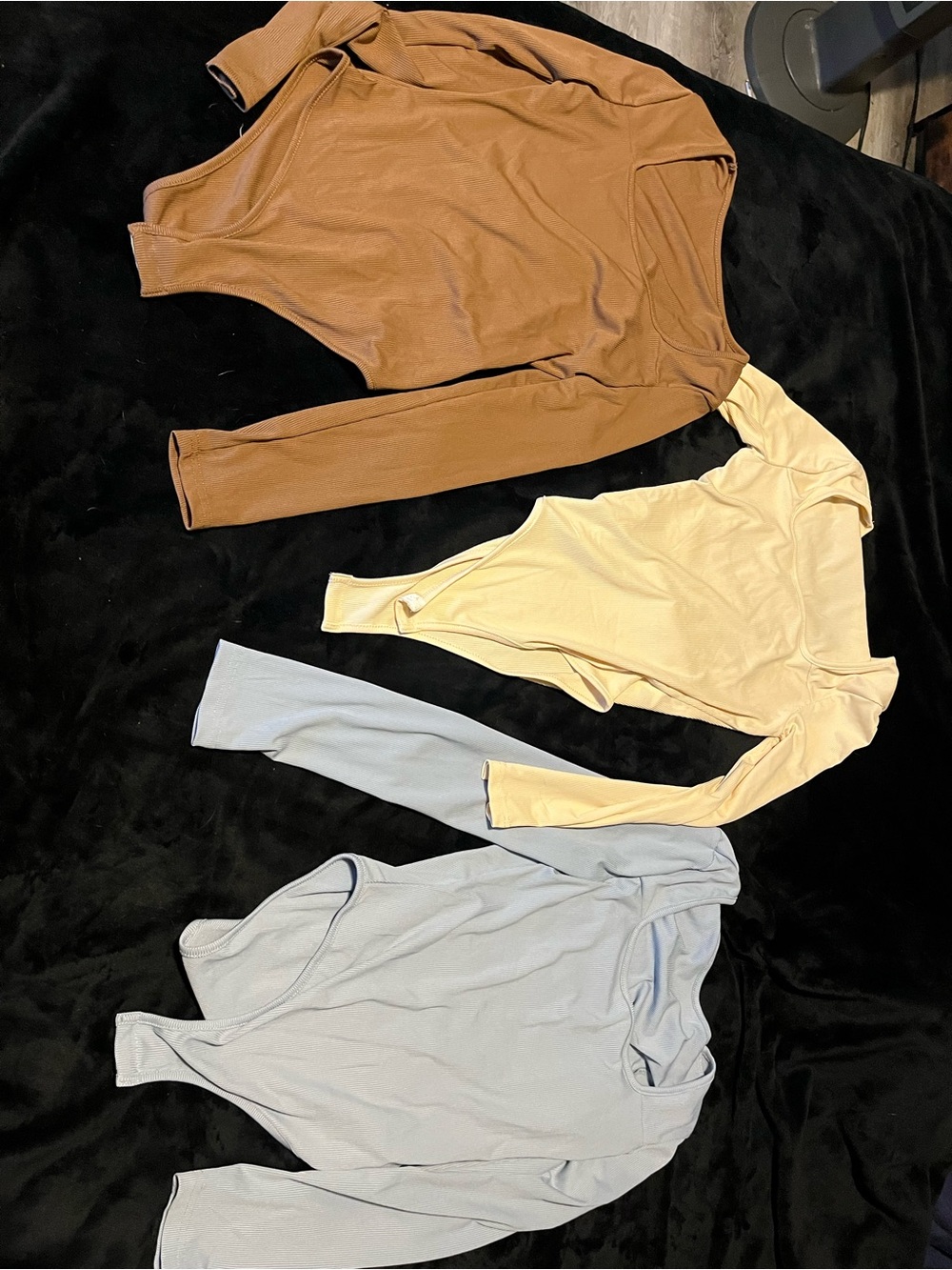 SHEIN Ribbed Long-Sleeve Bodysuit in Camel Brown